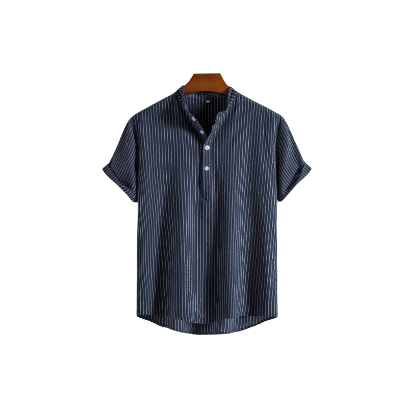 Men’s Striped Short Sleeve Henley Shirt