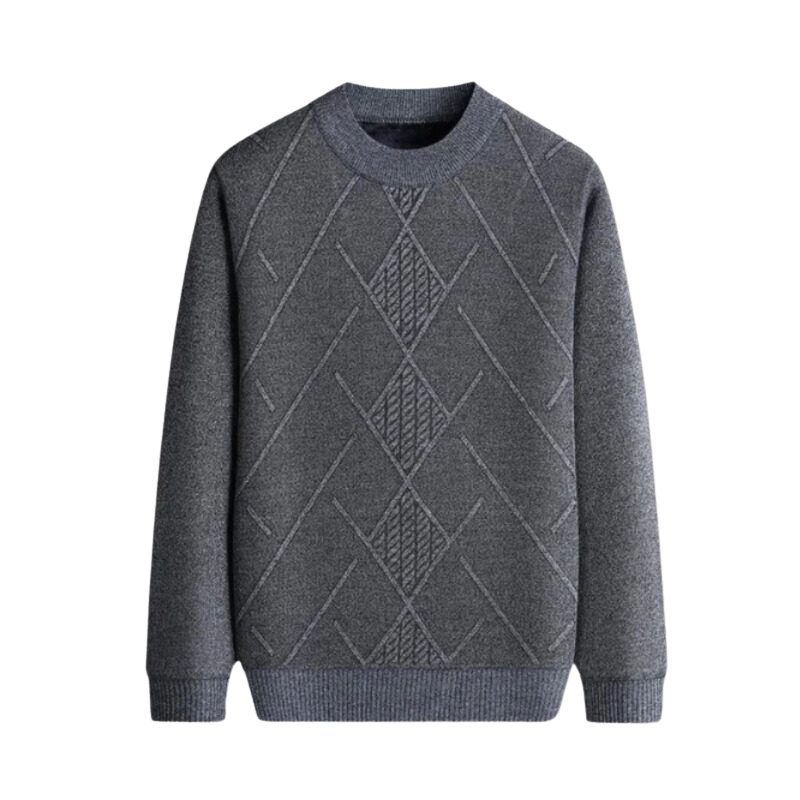 Classic Diamond Geometric Knit Sweater for Men