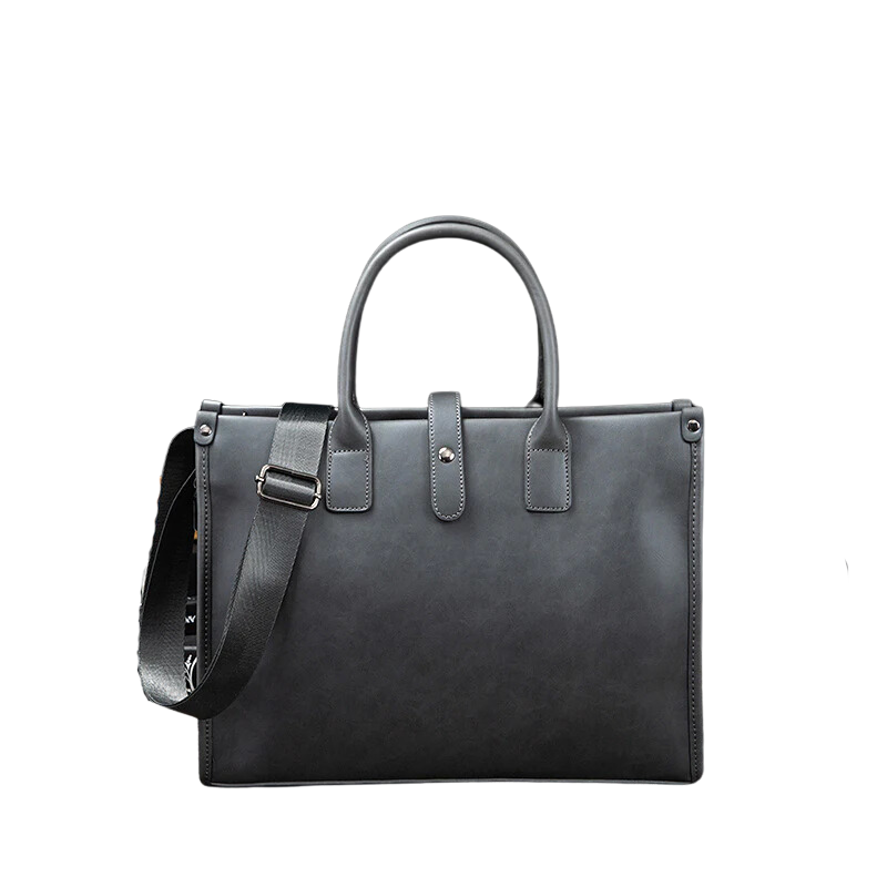 Stylish Rectangular Leather Business Briefcase