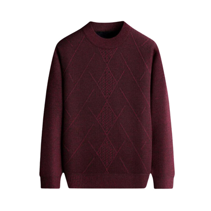 Classic Diamond Geometric Knit Sweater for Men