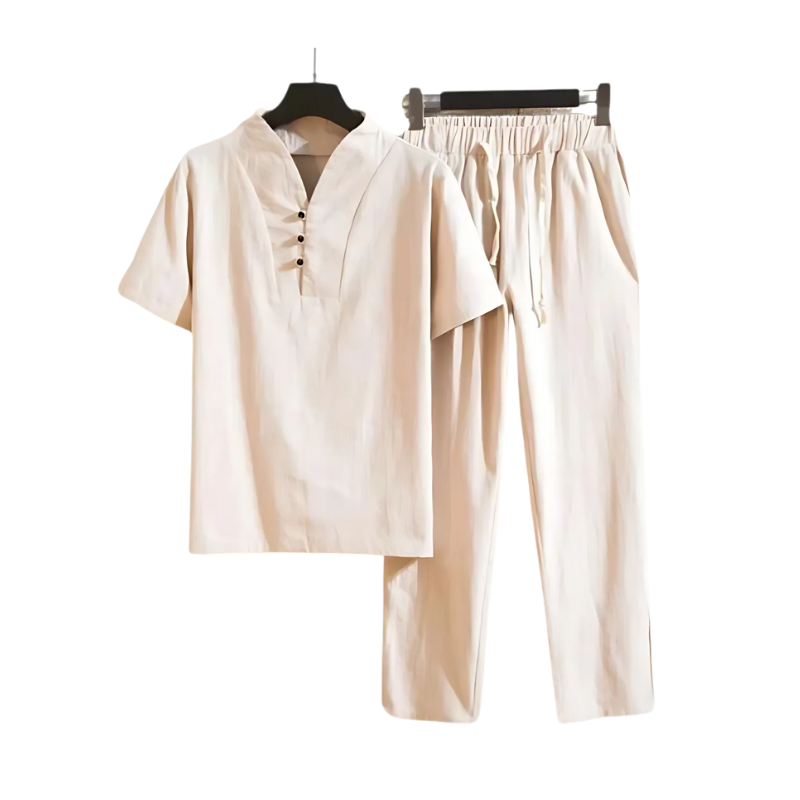 Linen Shirt and Trousers Set for Men