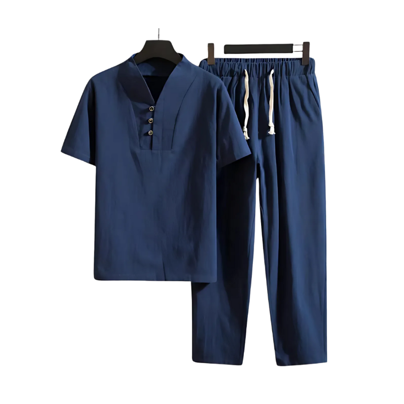 Linen Shirt and Trousers Set for Men