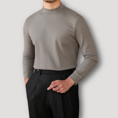 Long Sleeve Turtleneck Sweater Fitted High Neck Pullover for Men