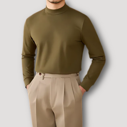 Long Sleeve Turtleneck Sweater Fitted High Neck Pullover for Men