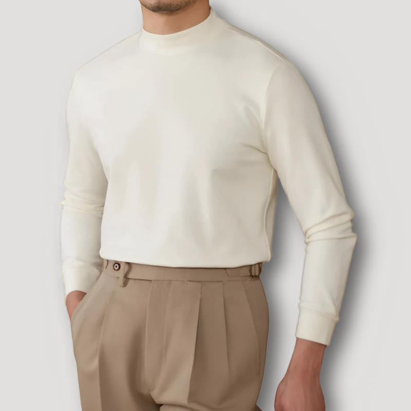 Long Sleeve Turtleneck Sweater Fitted High Neck Pullover for Men