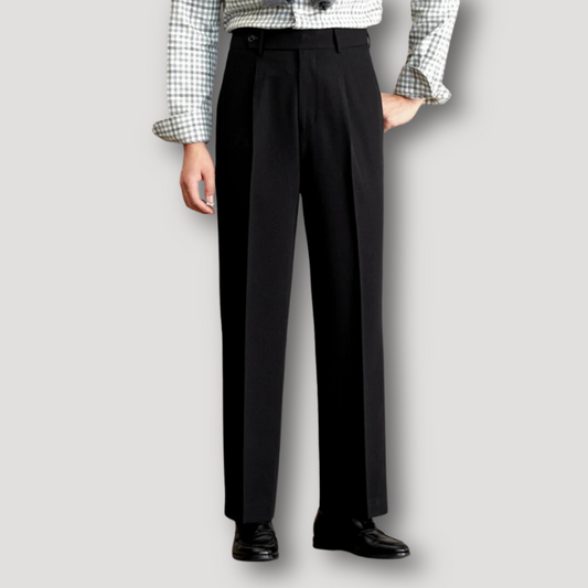 Old Money Pleated High Waist Straight Pants for a Man