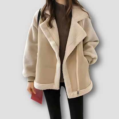 Sherpa-Lined Oversized Ladies Winter Jacket Coat