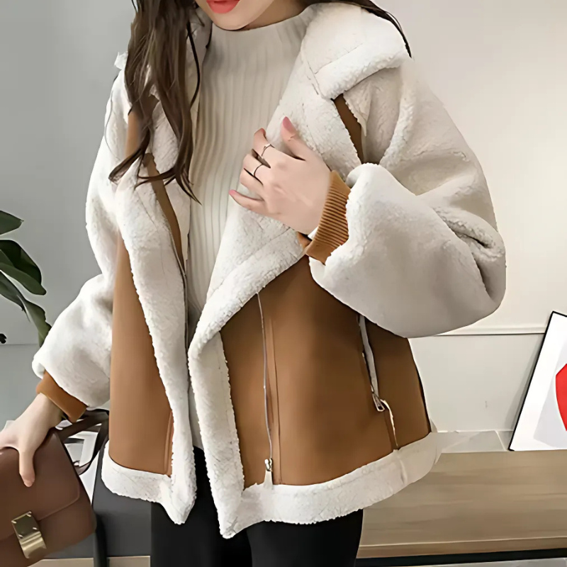 Sherpa-Lined Oversized Ladies Winter Jacket Coat