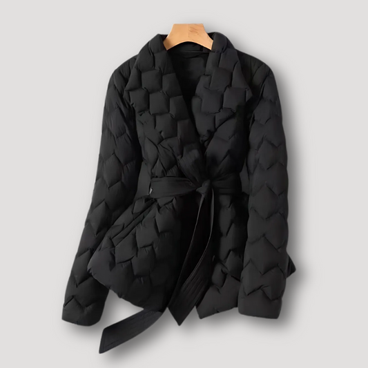 Belted Chevron Pattern for Quilted Jacket Women